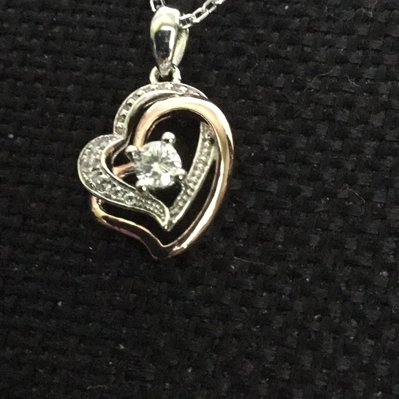 New18”SterlingSilverNecklace W/.925 Heart Pendant - Picture 2 of 8